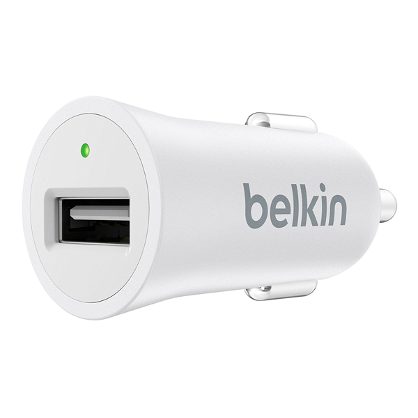 Belkin F8M730BTWHT USB Car Charger for Apple and Android Devices, White